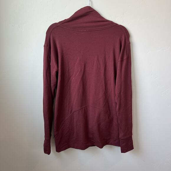 lululemon Warm Down Funnel Neck LS Pullover Sweatshirt Top Burgundy Size 6 - Picture 3 of 8